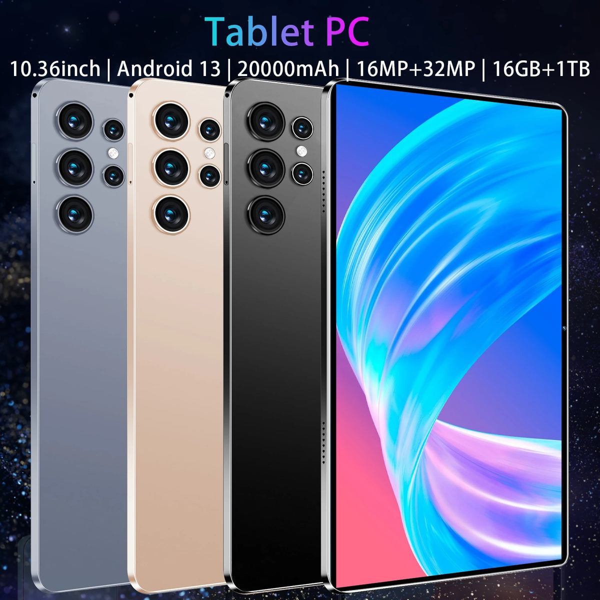 Tablette Android 13 10,36" 2K IPS 10 Cœurs 1 To