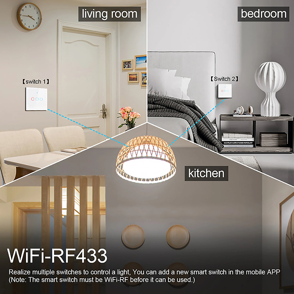 Interrupteur Mural WiFi Tactile Tuya Smart Life Alexa