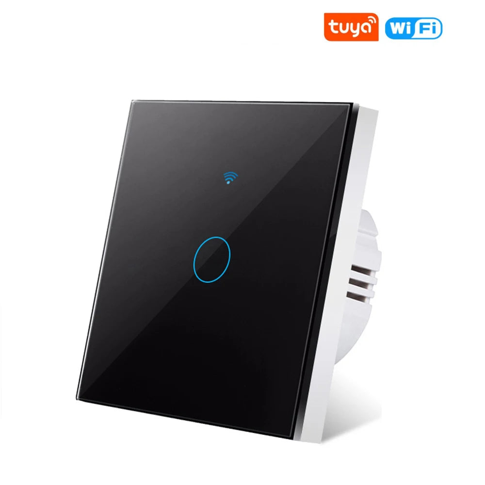 noir 1 poste Lot Interrupteur Mural WiFi Tactile Tuya Smart Life Alexa